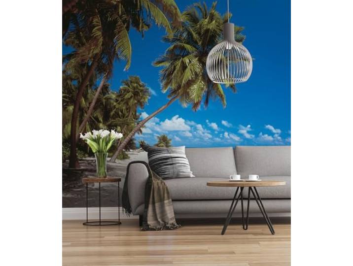 Komar Vlies Fototapete MALDIVES 300 x 250 cm Tapete, Wand Dekoration, Malediven, Palmen, Strand, Urlaub, Meer, Schlafzimmer, Wohnzimmer 240-DV3