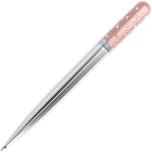 Online Kugelschreiber Crystal Pen Rose, 37080, Gehäuse silber/rosé, Aluminium, Schreibf. schwarz