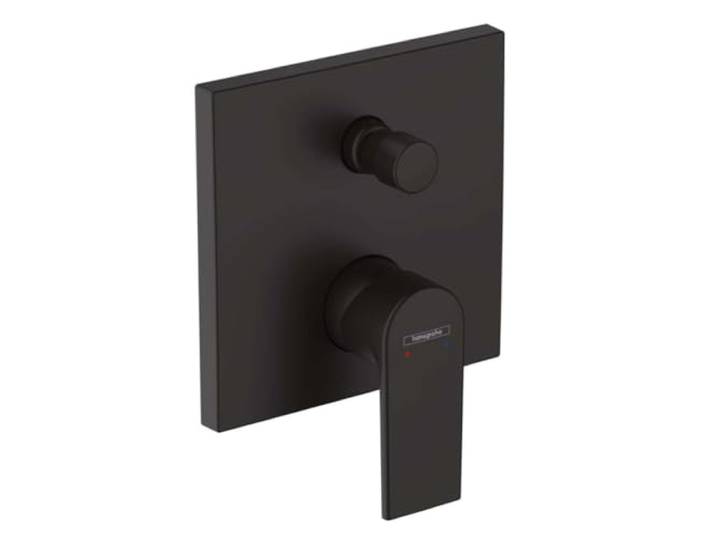 hansgrohe Vernis Shape - badkraan inbouw voor 2 consumenten, mengkraan bad voor iBox universeel, eengreepsmengkraan badkuip, mat zwart, 71468670