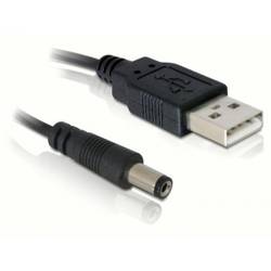 Delock USB-Stromkabel USB-A Stecker, DC Stecker 5,5 mm 1.00 m Schwarz mit USB 82197