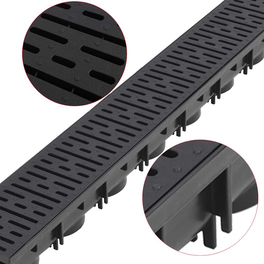 vidaXL Canaux de drainage Plastique 1 m