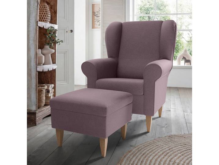 Livetastic Sesselset Asino, Bordeaux, Holz, Buche, Uni, 80x102x86 cm, Stoffauswahl, Wohnzimmer, Sessel, Sonstige Sessel