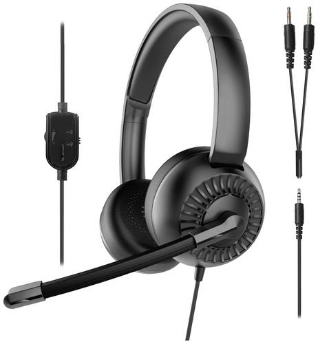 SpeedLink METIS On Ear Headset kabelgebunden Stereo Schwarz Headset, Lautstärkeregelung, Mikrofon-Stummschaltung