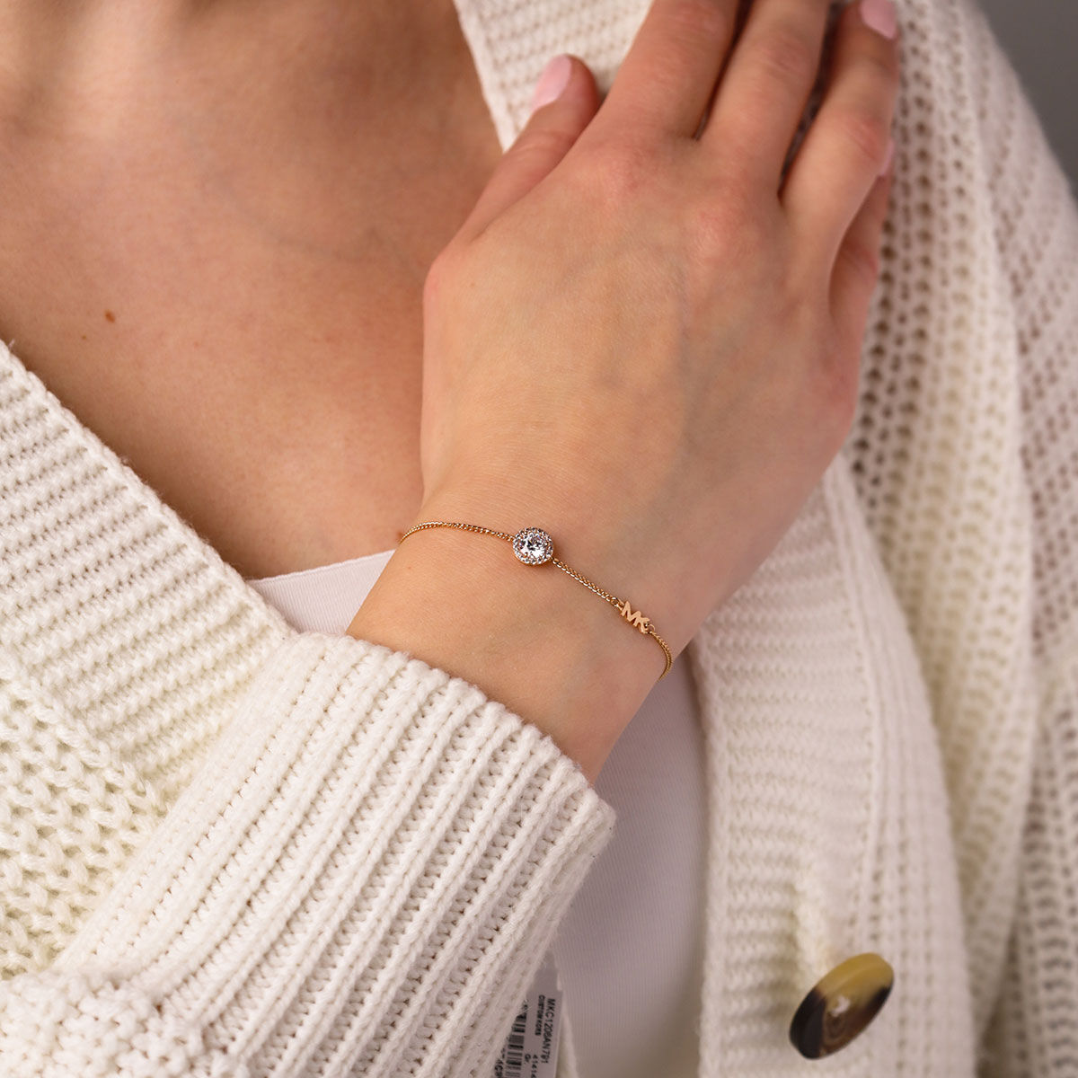 Michael Kors roseguldfärgat halo silverarmband MKC1206AN791