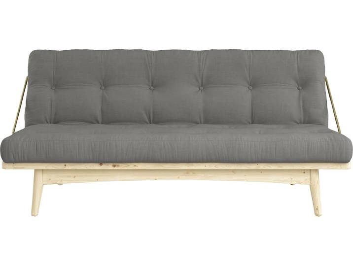 Schlafsofa, Baumwollmischung, Grau, 190×130 cm, Aufklappbar, Modern, Karup