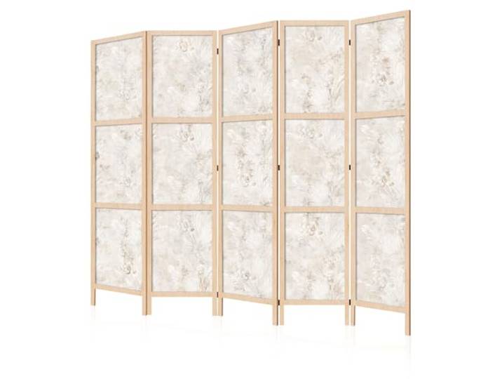 LUMASOUL Japanische Trennwand Paravent Raumteiler 225x172 cm Blätter 20 5 teilig Dekorativ, Shoji-Stil, faltbar, freistehend, als Sichtschutz für Wohnräume