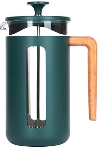 La Cafetiere Pisa 8 Cup Cafetiere Green Wood Handle