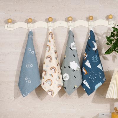 On Spot Shop Happyflute Cotton Muslin Baby Washcloths, 4 Piece Set, Soft Gauze Face Towels For Newborns, Gentle Cleaning Wipes b