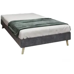 OKWISH Bett 90x200 Stoffgestell modern stabil robust Mehrstützsystem einfaches Design komfortabel Schlafzimmer Beige