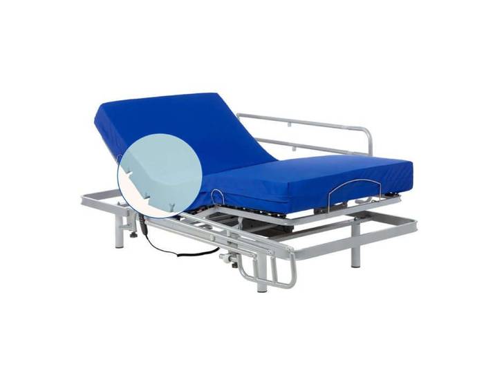 Geriafy – Lit Électrique 90x190 cm avec Matelas Professional HR et Barres de Lit Rabattables Sommier Électrique 4 Plans