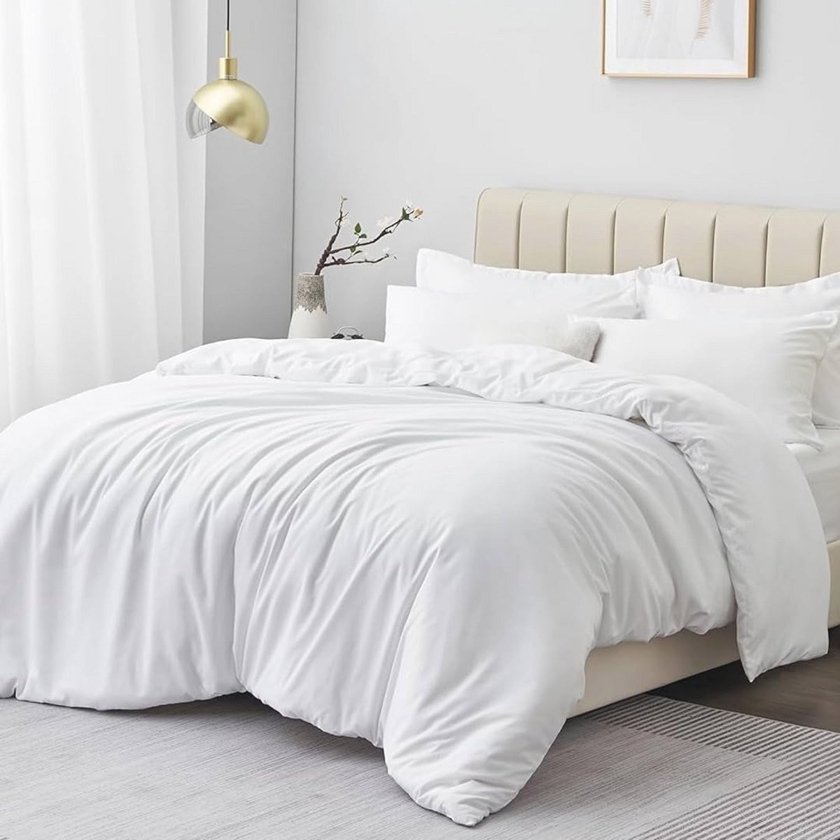 Wit kingsize microvezel dekbedovertrek voor volwassenen