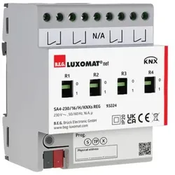 BEG 93224 Schaltaktor Hutschienenmontage - IP20 KNX Secure 4Kanal SA4 - 230 / 16 / H / KNXs REG
