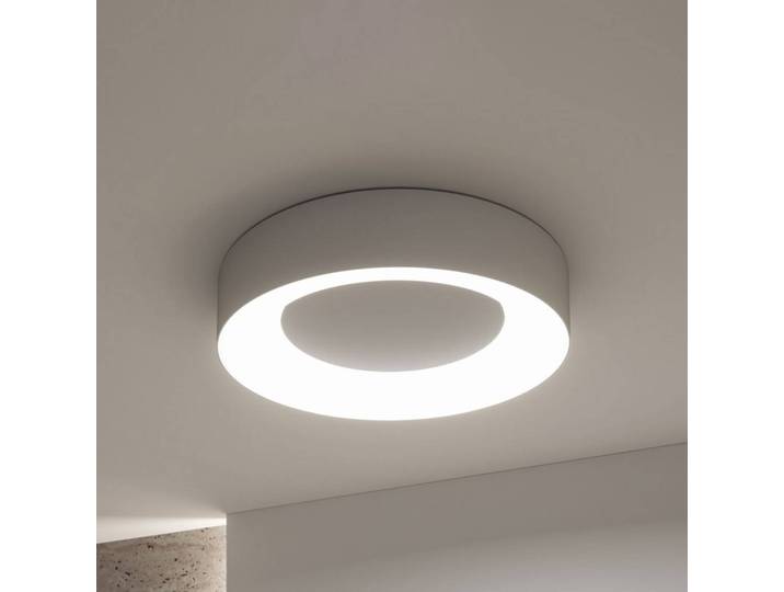 Paulmann Smart LED-Deckenlampe Casca, alu, Ø 40 cm RGBW IP44 dimmbar, alu / grau / zink, für Wohn- / Esszimmer, Metall, Modern, Deckenlampe