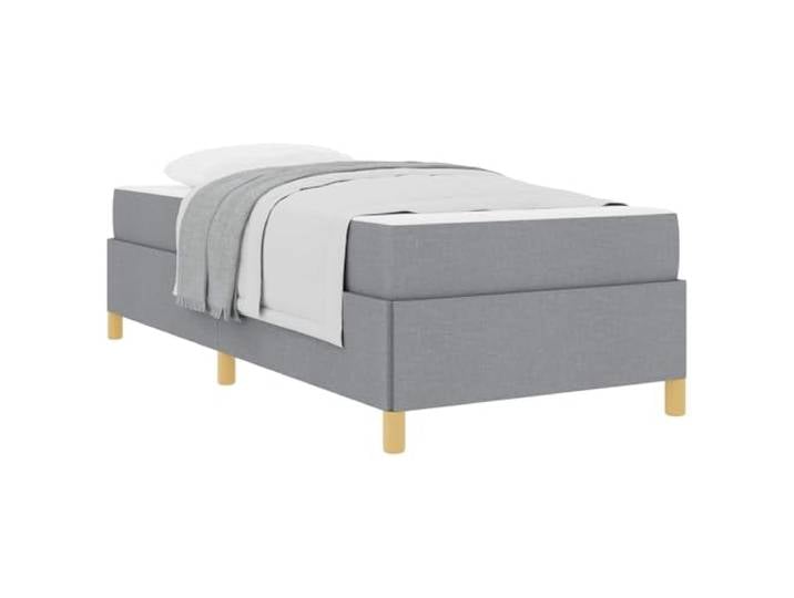 PUGYNBK Bett 90 x 200 cm mit hellgrauer Matratze Projiziertes Holz, integrierte Lagerung, Taschenfedern, einfache Montage