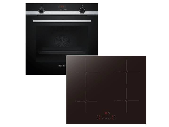 SIEMENS Backofen-Set Pyrolyse Teleskopauszug Dampf +PKM Induktionskochfeld TouchSlider 60cm, mit 1-fach Teilauszug, Pyrolyse-Selbstreinigung
