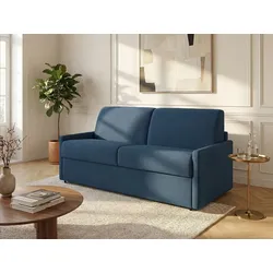 Schlafsofa 4-Sitzer - Liegefläche: 160 cm - Matratzenhöhe: 22 cm mit Memory Schaum - Stoff - Dunkelblau - CALIFE