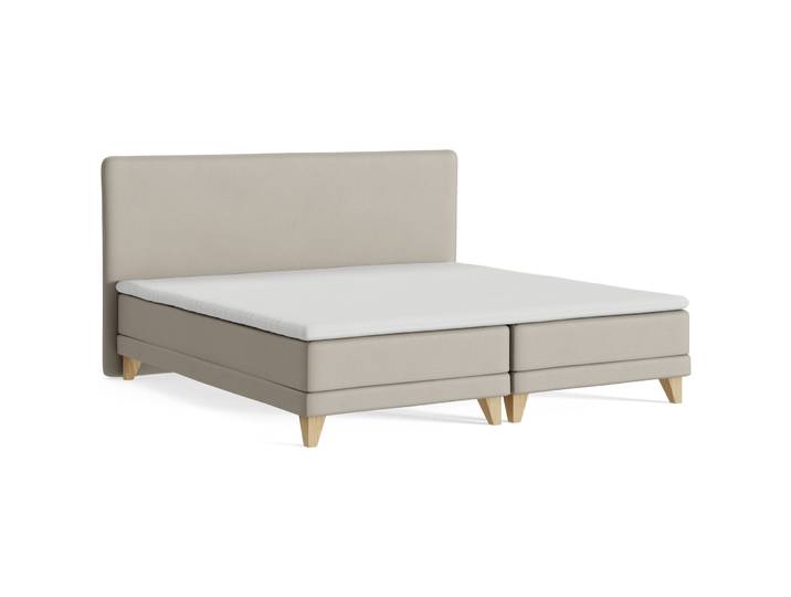 Boxspringbett President taupe Stoff 200 x 200 cm - Möbel Konfigurator: Traummöbel individuell zusammenstellen