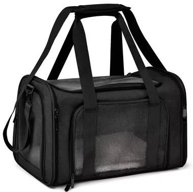 Uplift Essentials Airline Approved Pet Carrier Backpack For Small Dogs & Cats black xl (19.7 13.4 13.4 In)