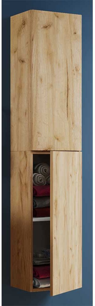 Pharao24.de Badmidischrank hängend Holzoptik mit Drehtüren modernem Design