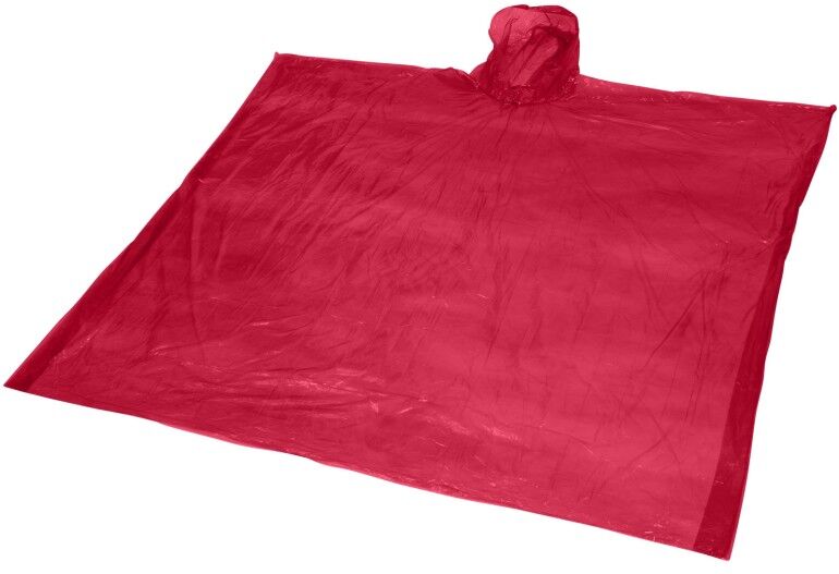 Poncho de pluie jetable en plastique recyclé à personnaliser Mayan rouge