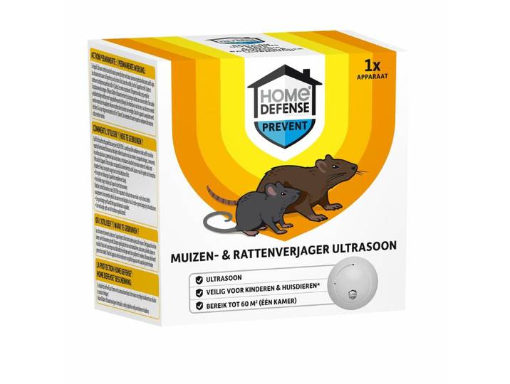 Home defense muizen- en rattenverjager ultrasoon 60 m²
