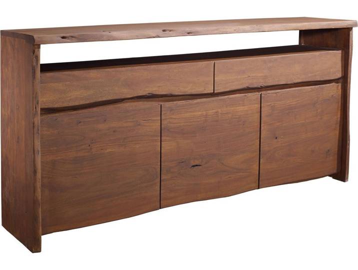 MASSIVMOEBEL24 Buffet 191x45 Acacia laqué Brun PURE ACACIA #202