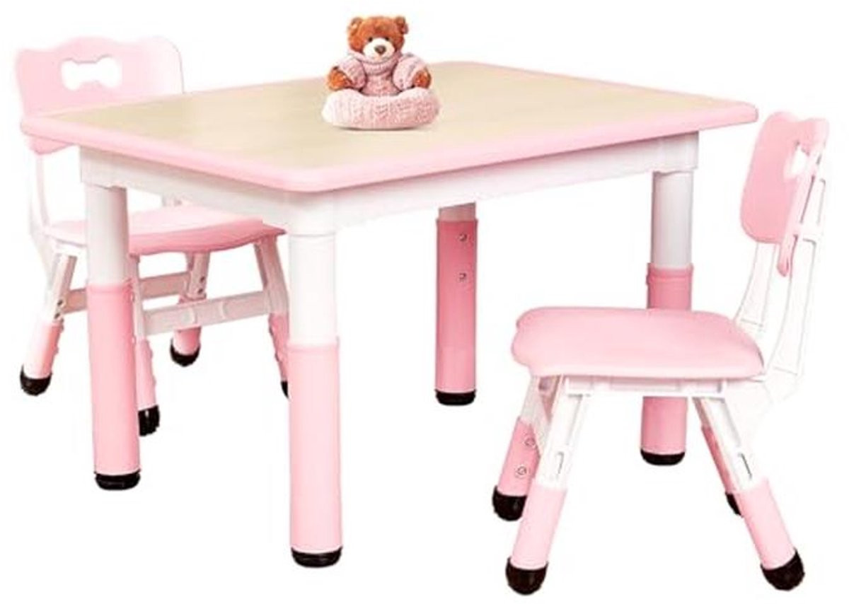 Verstelbare kindertafel met 2 stoelen voor kinderen