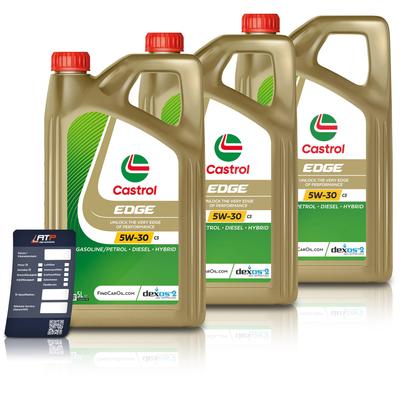 Castrol 15 L EDGE 5W-30 C3 + Ölwechsel-Anhänger [Hersteller-Nr. 15F7EC]