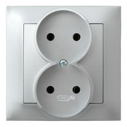 Ospel Doppelte Impresja-Steckdose, silber (GP-2Y (GP-2Y/18)