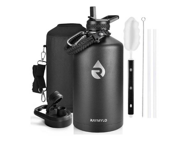 LuxusKollektion Isolierflasche Thermosflasche 3,8L Vakuum Edelstahl Schwarz
