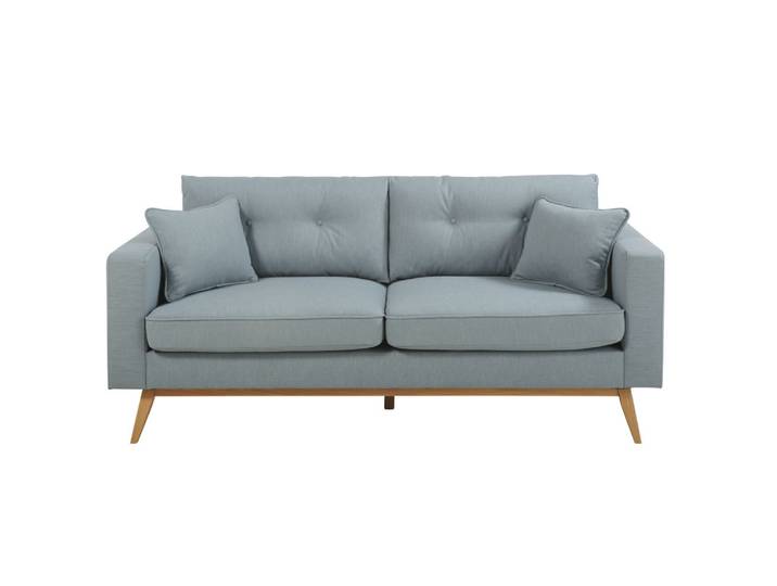 3/4-Sitzer-Sofa im skandinavischen Stil, eisblau