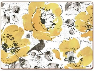 CounterArt 4 Cala Home Premium Hardboard Placemats Table Mats, Watercolorful