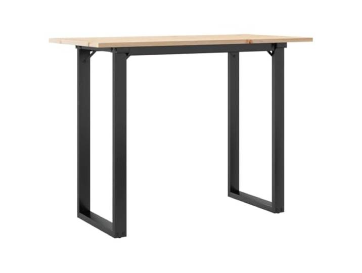 GPUTYGHN Esstisch O-Gestell 100x50x75 cm Massivholz Kiefer und Stahl Massivholz Kiefer, Stahlgestell O-Form, 100x50x75 cm, Esszimmer, Küche, Wohnzimmer, robuste Tischplatte