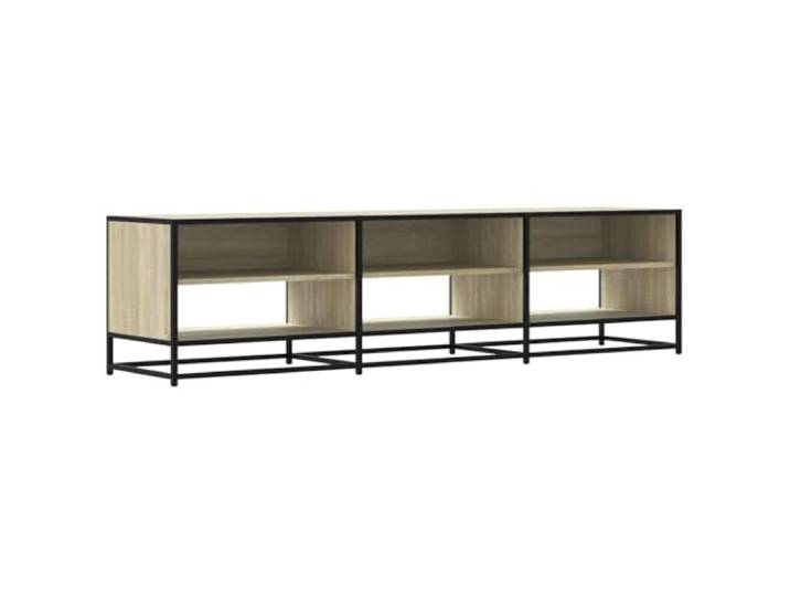 KUPTYERFG TV-Schrank Sonoma-Eiche 180x40x46 cm TV Board Lowboard Metall Praktisches TV Lowboard mit 6 Fächern und stabilem Metallgestell für Wohnzimmer und Schlafzimmer.
