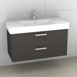 Artiqua 412 Waschtischunterschrank für Strada K0790 Stahlgrau, 412-WU2L-I20-7142-88 412-WU2L-I20-7142-88