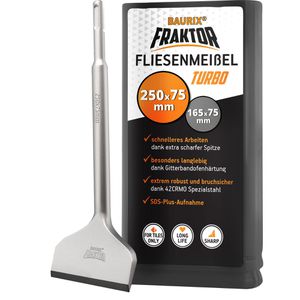 BAURIX Meißel FML-250, SDS+, Fliesenmeißel, 250 x 75 mm