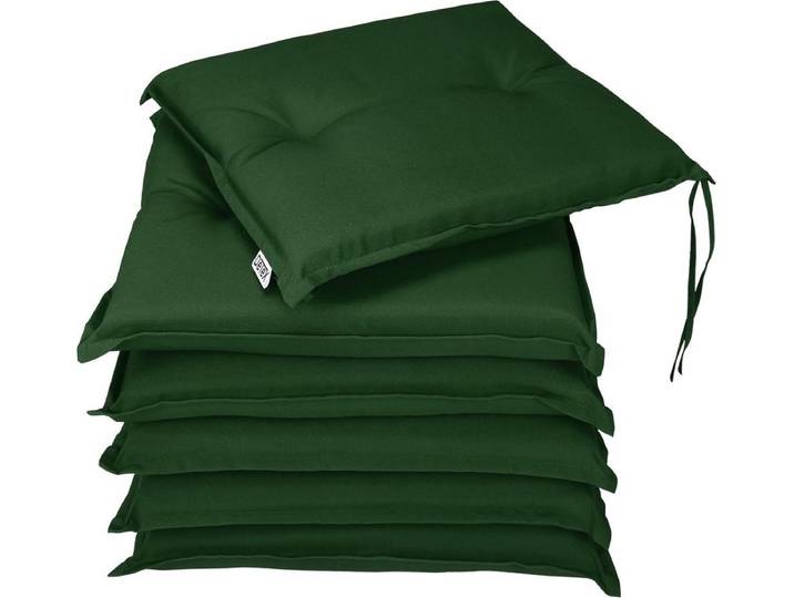 Detex Stoelkussens 6 stuks - Buiten Waterafstotend 43x39x5cm - Groen
