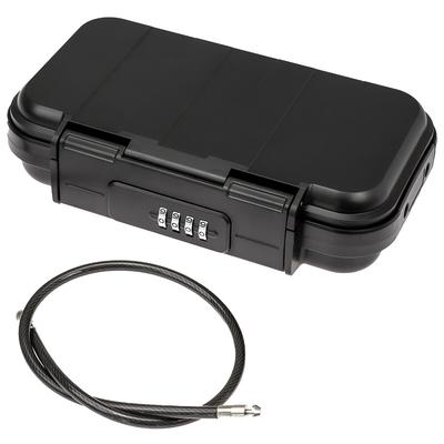 HMF 318-02 Tragbarer Safe mit Zahlenschloss, wasserdichter Mini Tresor mit Drahtseil, 23,5 x 14,5 x 5,8 cm