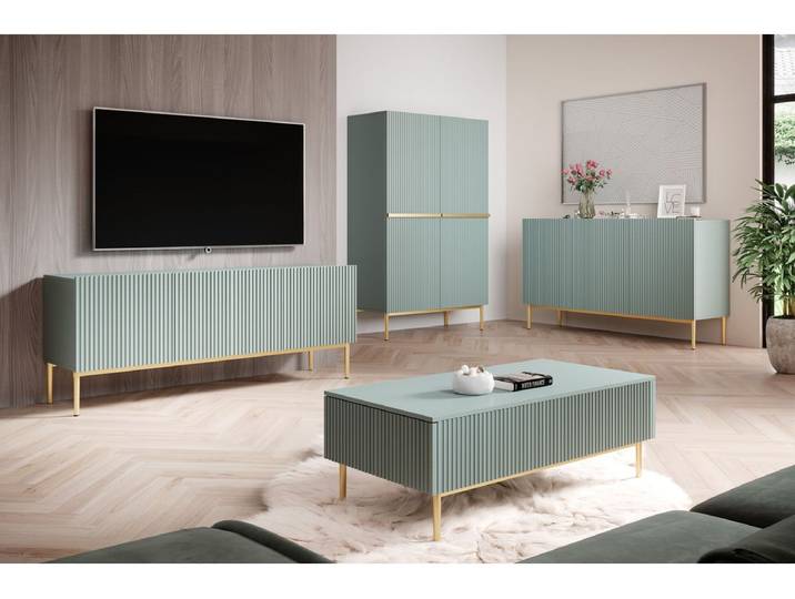 Buffet haut 2 portes 100 cm KASHA Pieds or