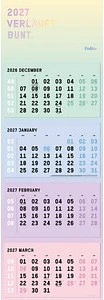 folia Tischquerkalender Rainbow 2027, 1 St.
