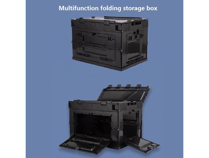 Boîte pliante en plastique multifonctionnelle, boîte de rangement pour la maison, tendance extérieure, voiture noire