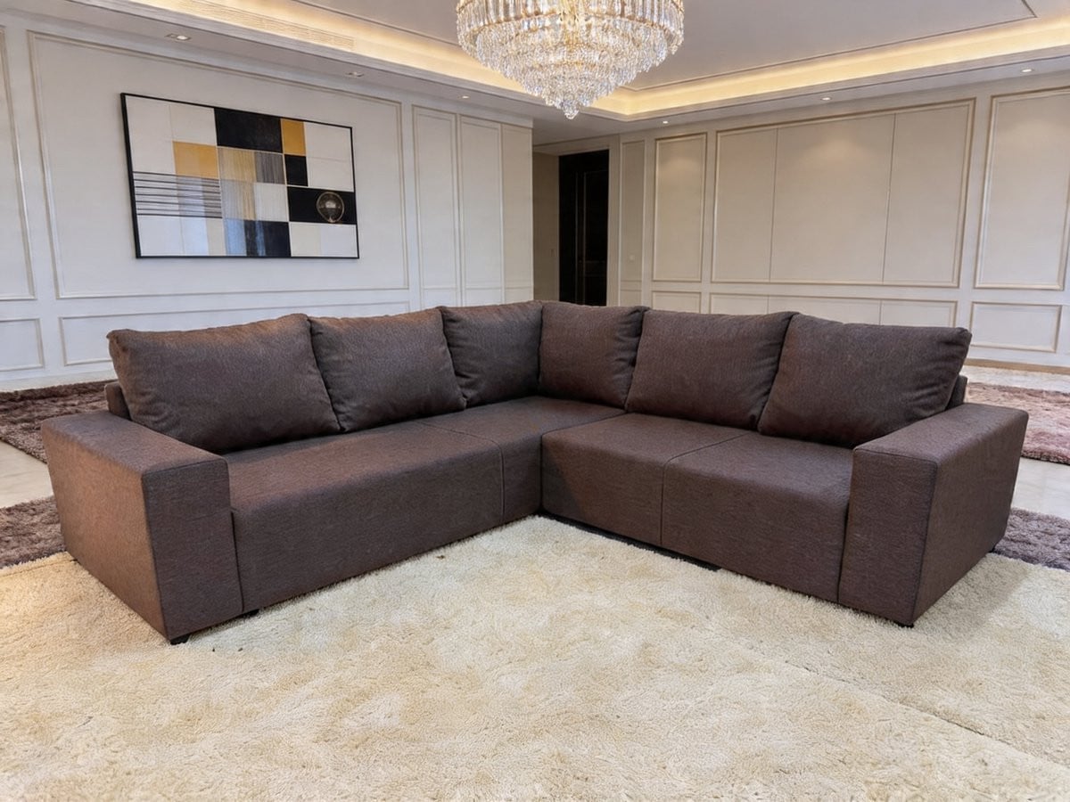 Marvello Corner Sofa Modern L-Shape met Losse Rugkussens