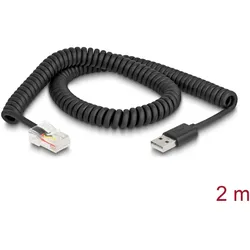 DELOCK RJ50 zu USB 2.0 Typ-A Spiralkabel 2 m