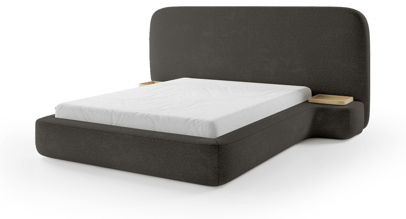 Pillovely Gestoffeerd bed Genz Basaltbruin 180 x 200 cm
