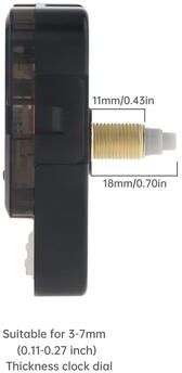 Uplift Picks Silent Quartz Clock Movement Battery Operated Replacement Mechanism 18mm (silent Movement)