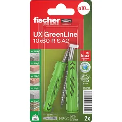 UX GREENLINE 10x60 R S A2 K DÜBEL/SCHR.
