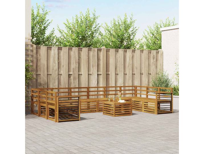 vidaXL Outdoor-Sofagarnitur 11 stk. Natur