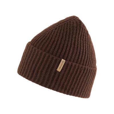 Strickmütze ZIENER "ILLUMINADO-Z DAMEN", Damen, braun (chocolate), Kunstfaser, Mützen Strickmütze, mit Aufschlag
