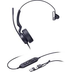 Yealink UH44 Mono Teams USB-C/A On Ear Headset kabelgebunden Mono Schwarz Mikrofon-Rauschunterdrückung Lautstärkeregelung Telefon 1308188