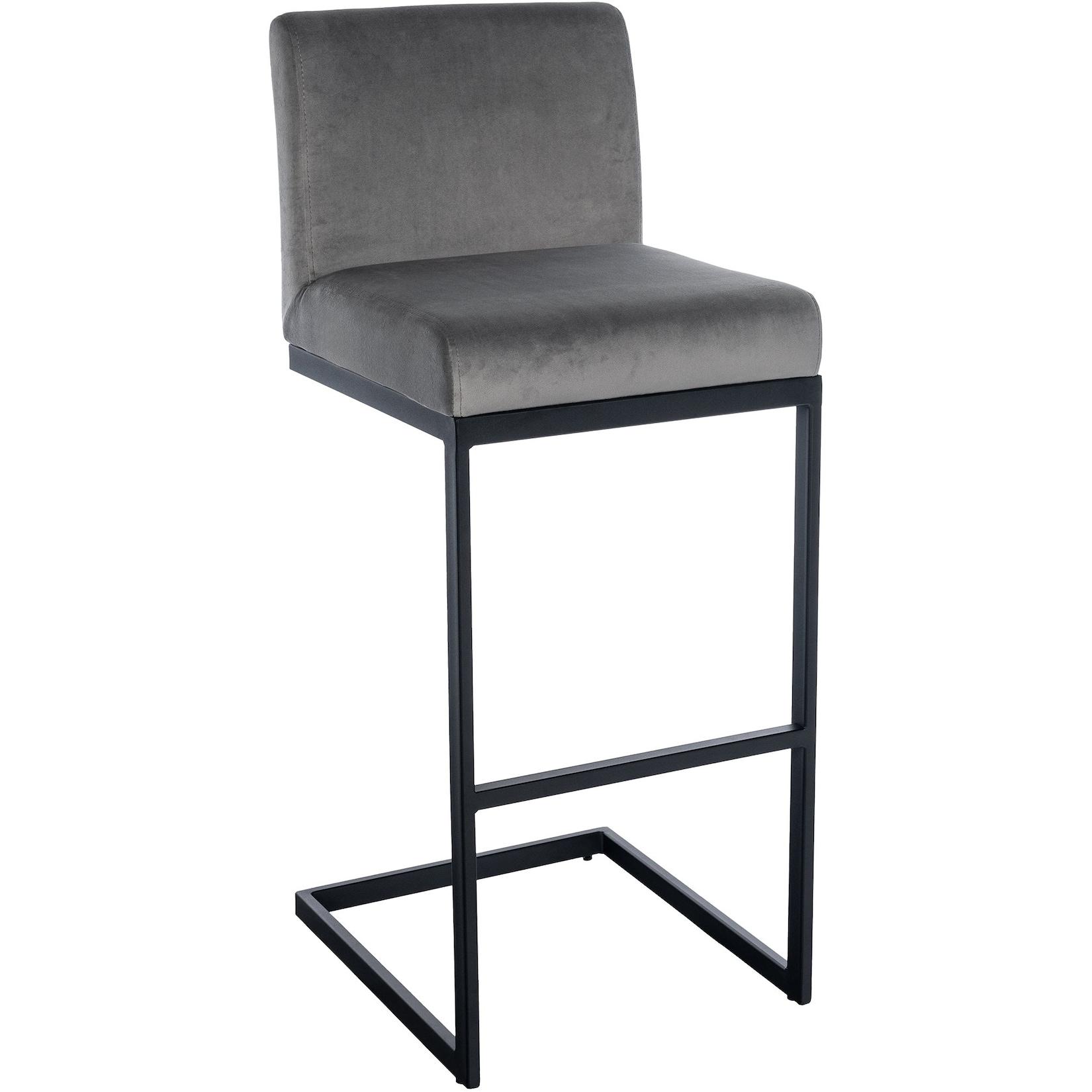 CLP Barhocker Hopewell Samt B Farbe: grau
